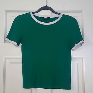 FOREVER 21 green and white very soft Tee shirt size M